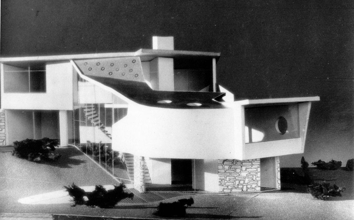 李承宽位于斯图加特的作品，模型，1954，图片来自汪文琦，《Lee Cheng-Kuan und der Chinesische Werkbund: mit Hugo Häring und Hans Scharoun》，柏林：Reimer出版社，2010。
