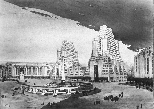 亨利·索瓦奇，《巴黎马约门竞赛项目》，1929年，照片纸印刷。巴黎建筑与遗产城收藏。